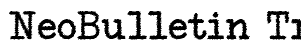 NeoBulletin Trash font preview